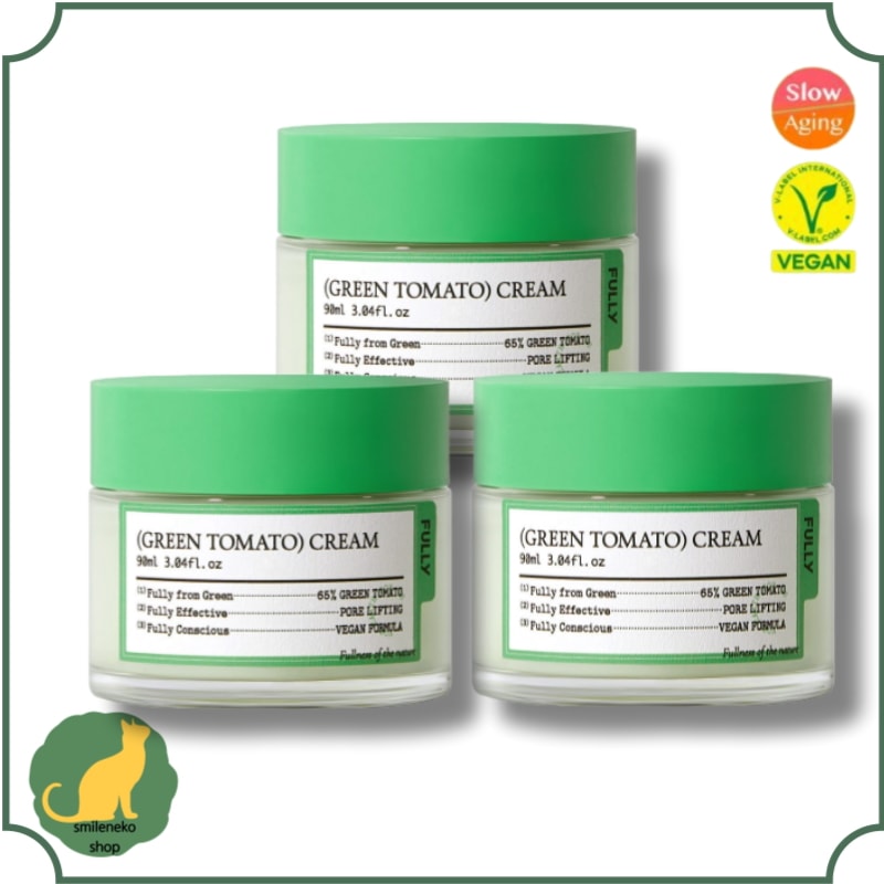 [毛穴ケア][ビタミンC 乳液]フリーグリーントマトクリーム 90ml*3/ 大容量 保湿 バリア 潤い 鎮静 生気 トンアップ もち肌 弾力 ハリ ツヤ 敏感肌 ヴィーガン スキンケア