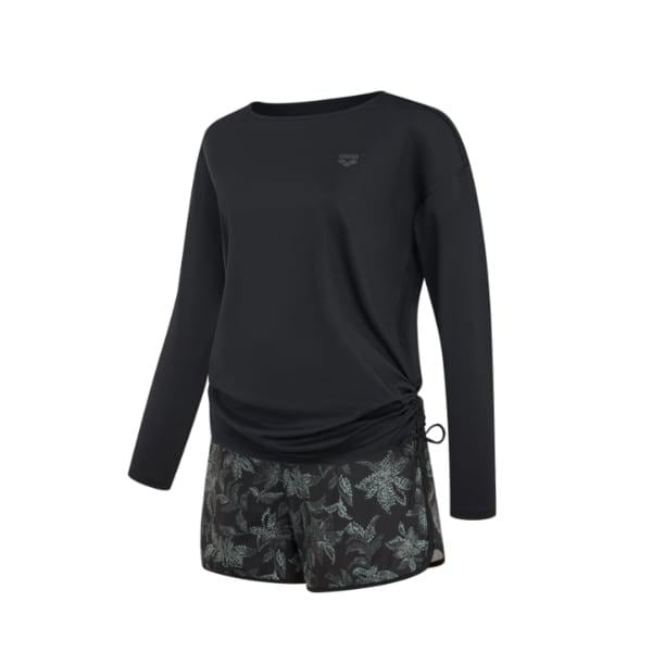 アリアレギュラーフィットジップアップラッシュガードセットA6BL1PS03（BLK）