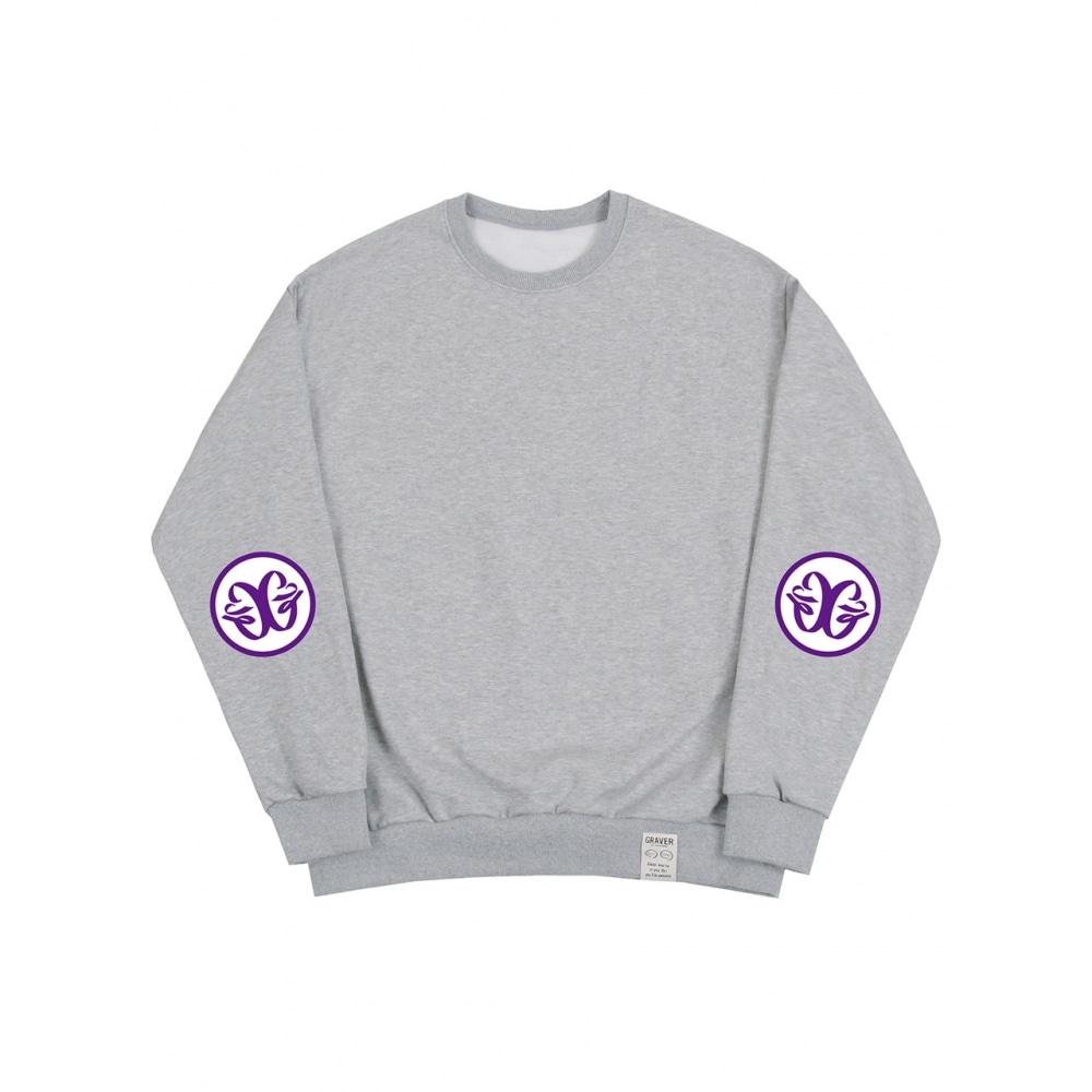 GRAVER エルボーデコロゴ マンツーマングレーパープルロゴ
