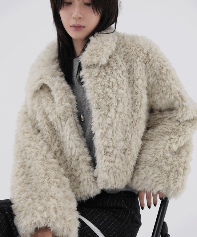 ポエ クロップ ファー ジャケット