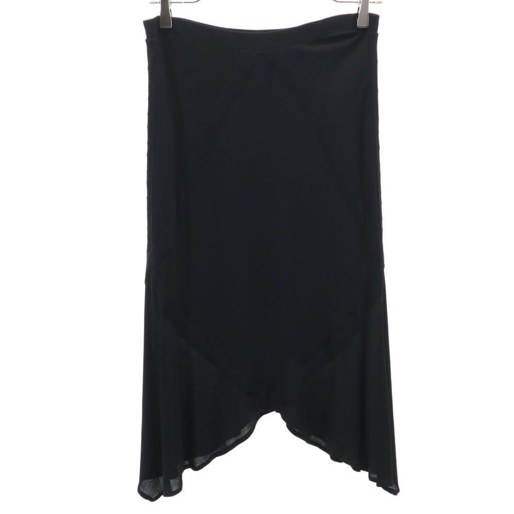 イタリア製 ミディ丈 デザイン スカート M ブラック レディース