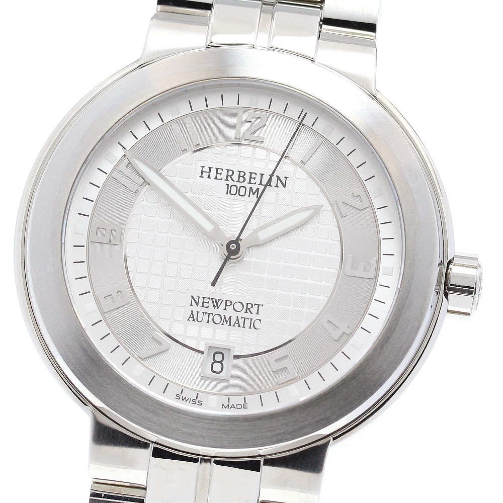 ミッシェル エルブラン MICHEL HERBELIN ニューポート 裏スケルトン 自動巻き メンズ 良品 保証書付き_845974【中古】