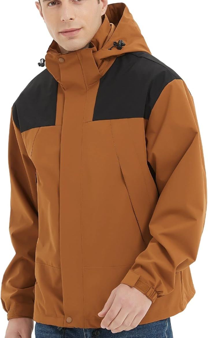 マウンテンパーカー メンズ ウェア 登山 ジャケット アウトドア 登山服 防寒 撥水 カジュアル かっこいい バイク 釣り キャンプ 自転車 トレッキング ツーリング(ブラウン, L) 5,491円