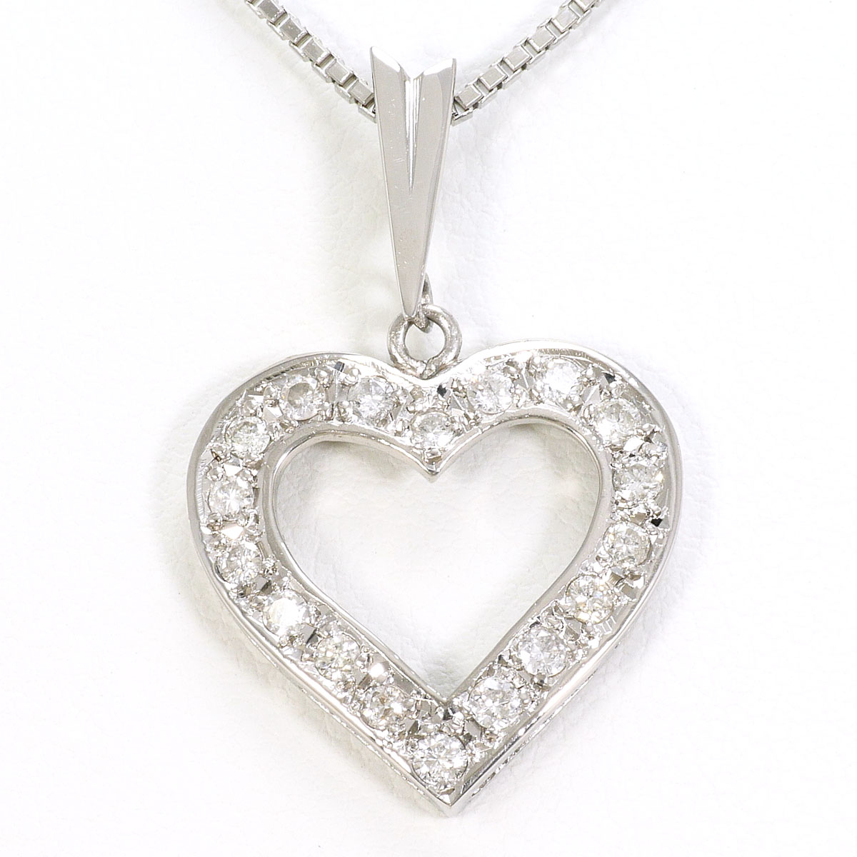 PT900 プラチナ PT850 プラチナ ネックレス ダイヤモンド 0.51 ct カード鑑別書 総重量約8.9g 約42cm 中古