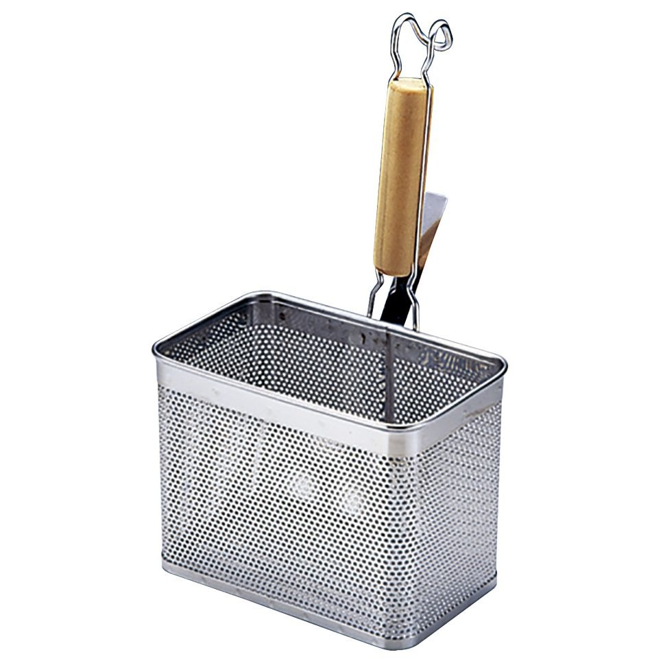 三宝産業 UK18-8パンチング 角てぼ 木柄 横型 L