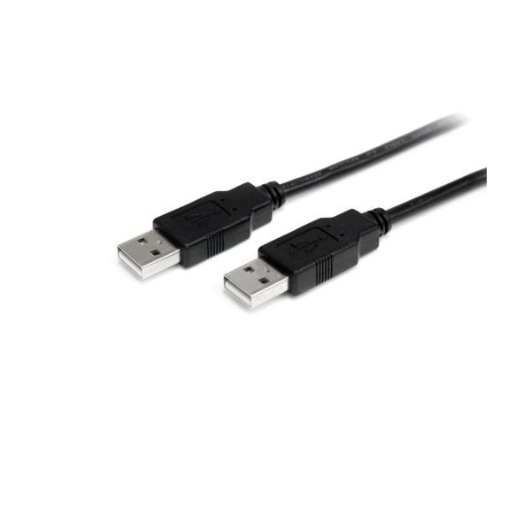 （まとめ） StarTech.com USB2.0ケーブル 1m Type A-Type A オス／オス ブラック USB2AA1M1本 [x3セット]