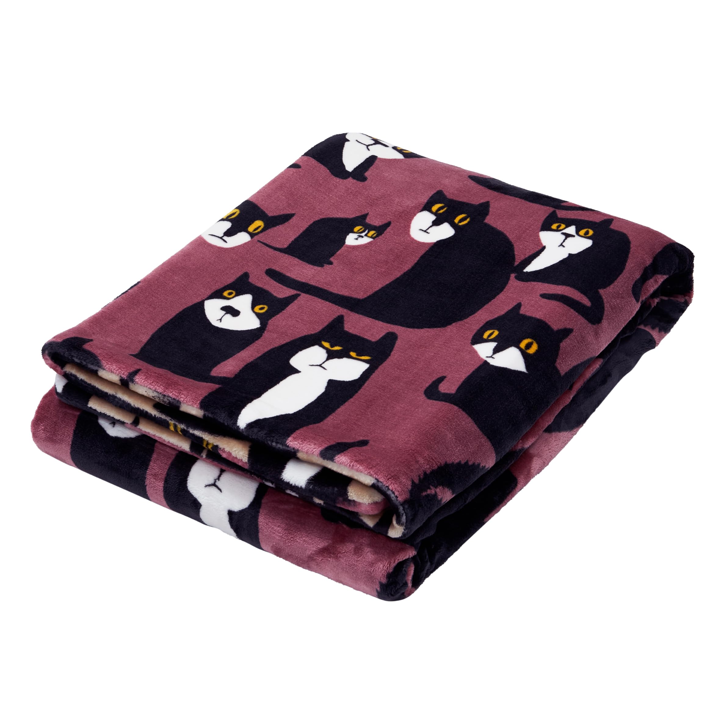 nishikawa 【 西川 】 フィンレイソン あったかリバーシブル毛布 シングル 洗える スポット・ザ・ドッグ 2枚合わせ やわらか なめらか 冬 ワイン FQ05905012