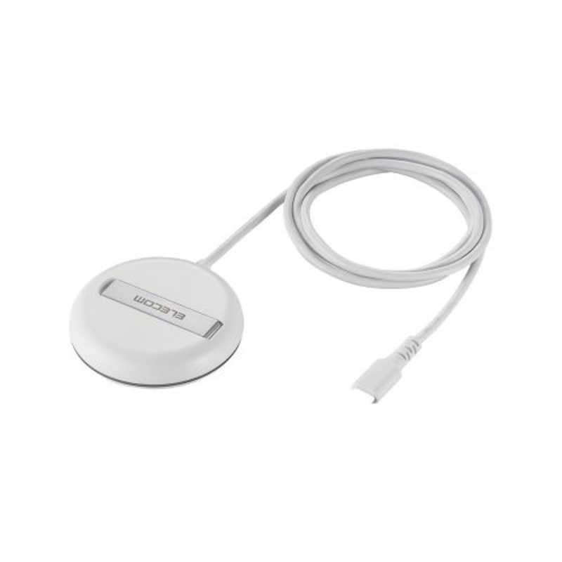 エレコム　ELECOM　ワイヤレス充電器 Qi 認証 Qi2 対応 マグネット式 卓上 スタンド 2Way ケーブル一体 1m ホワイト　W-MA06WH