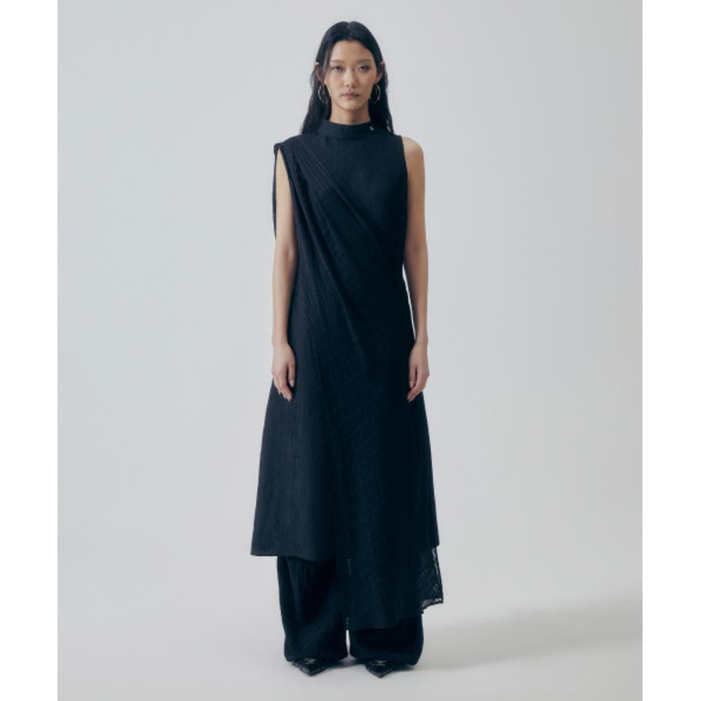 TREEMINGBIRD DesertInspired Layered Cotton Dress Black