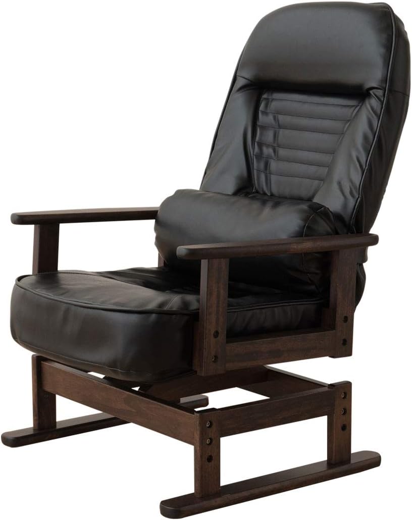 エムール リクライニングチェア 高齢者 椅子 高座椅子 回転 360度 5段階リクライニング ブラック