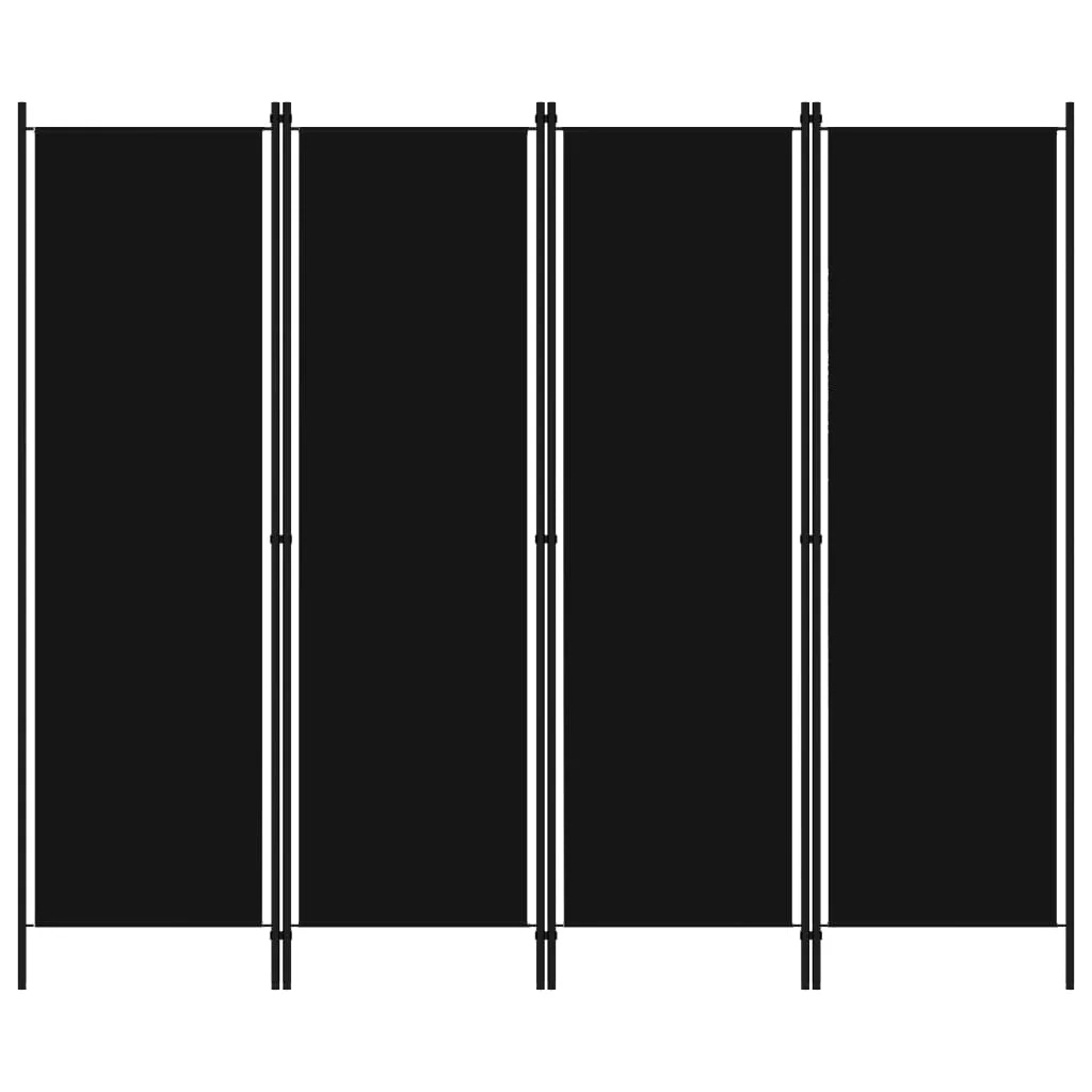 間仕切り パネル4枚 ブラック 200x180cm