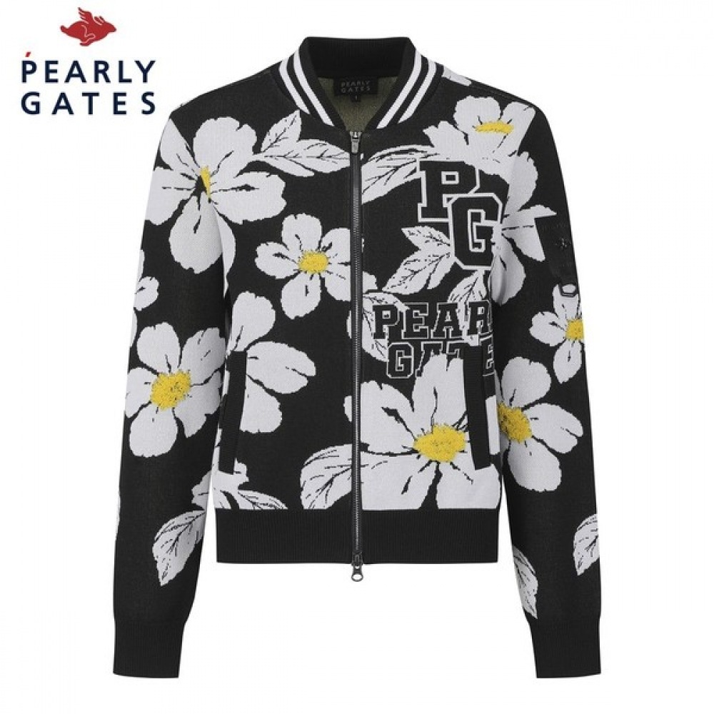 PEARLY GATES パーリーゲイツ カーディガン トリコロール ホワイト サイズ4 512665 Gates] スポーツ PEARLY GATES(パーリーゲイツ) ジップアップ カーディガン