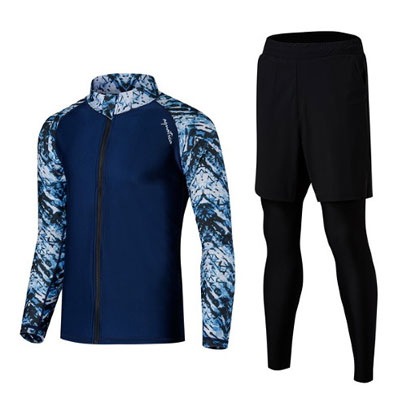 メンズラッシュガード ジップアップ+レギンス サーフパンツ AQAMAO-PL