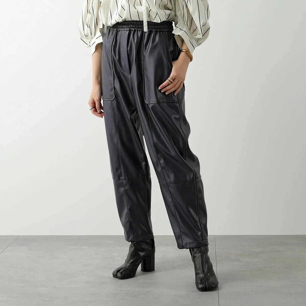 3.1 Phillip Lim スリーワンフィリップリム テーパード パンツ F221-5852VPL レディース エコレザー クロップド丈 プルオンパンツ I 【mega】