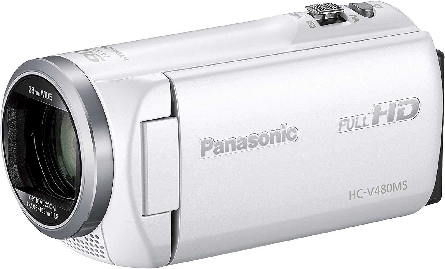 価格は安く パナソニック HDビデオカメラ HC-V480 ホワイト 高倍率90倍ズーム 32GB V480MS ビデオカメラ