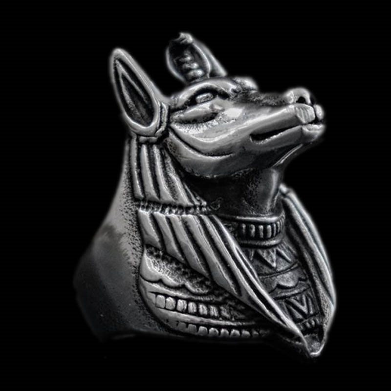 アヌビス神蛇ステンレスリング（PRB100）26号 28号 31号 アンダーワールド ゲートキーパー ジャッカル 神様 エジプト 不気味 指輪 男性 女性 プレゼント r0395xxxxxxxx