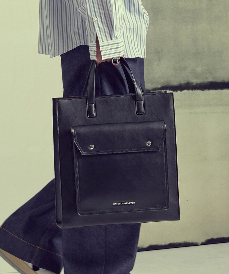 S11 TOPSTITCHED LEATHER POCKET トートバッグ 通勤 ビジネスバッグ メンズ レディース ポケット付き 撥水 軽い 男女兼用