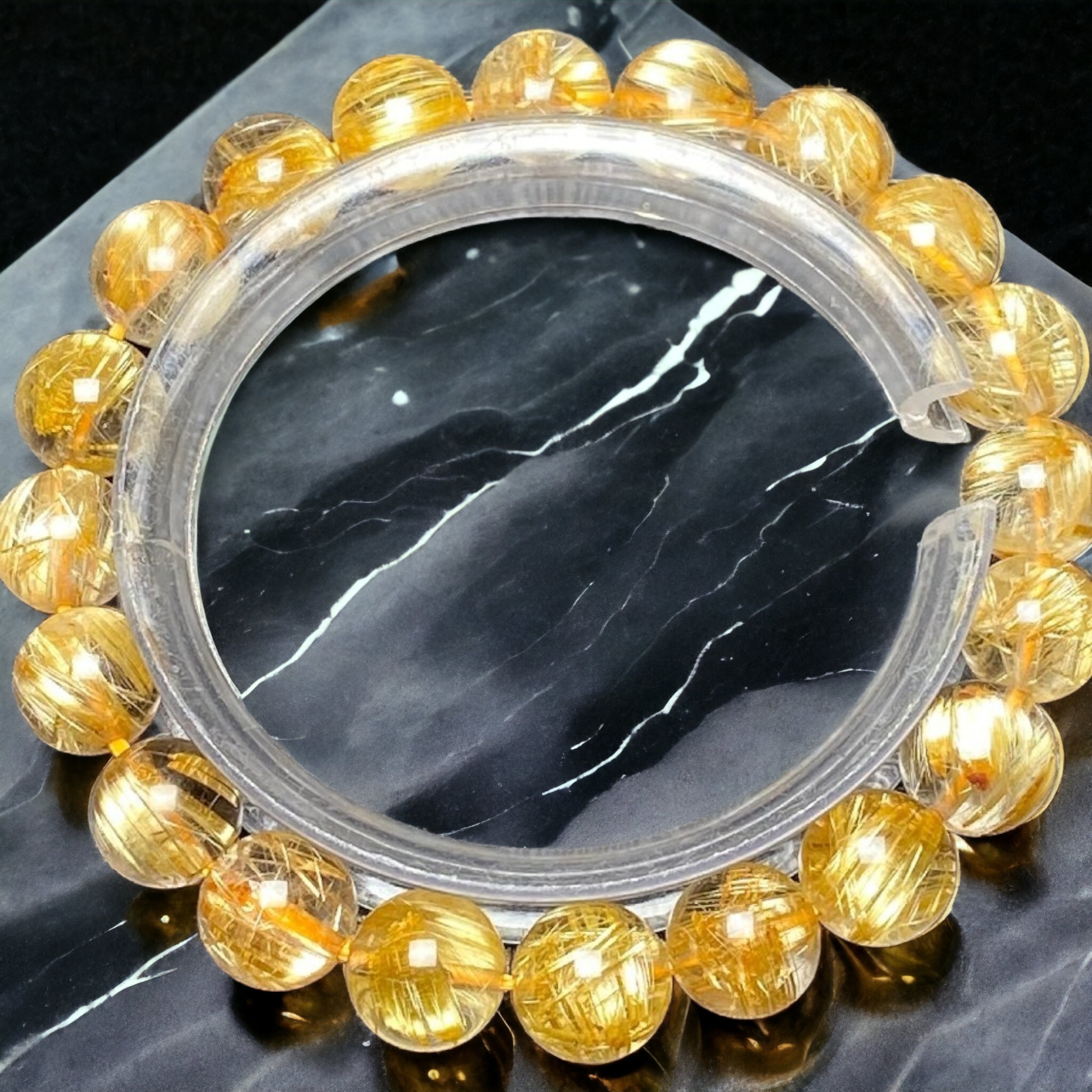 ゴールドタイチンルチルクォーツ[yMeN]約10mm　超品質　キャッツアイ