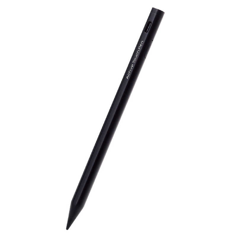 エレコム　ELECOM　タッチペン 充電式 スタイラスペン 極細 ペン先 2mm マグネット付 iPad ブラック 　P-TPACSTAP02BK