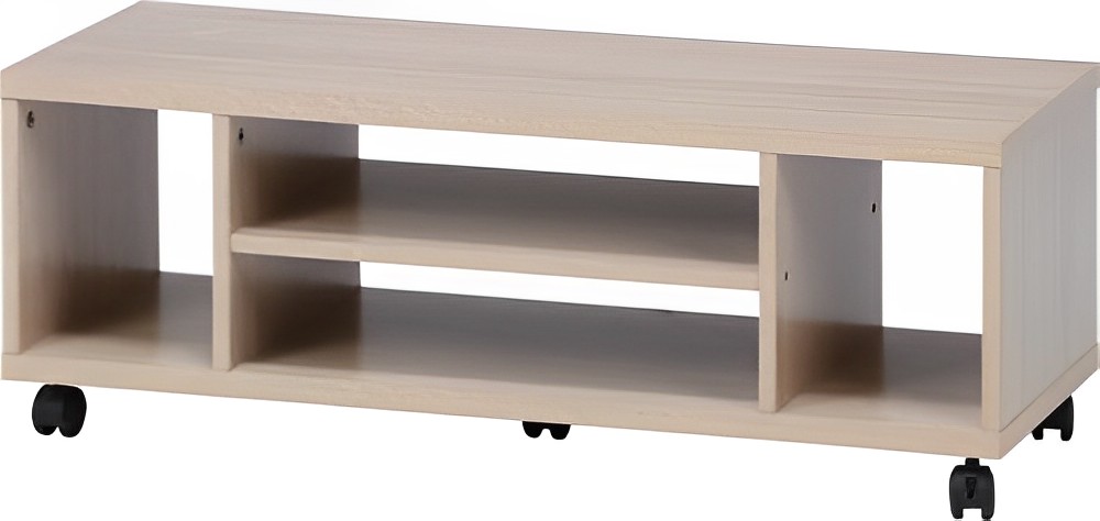 「キャスター付きTV台 ホワイトオーク」は移動が楽々できるキャスター付きのテレビ台です