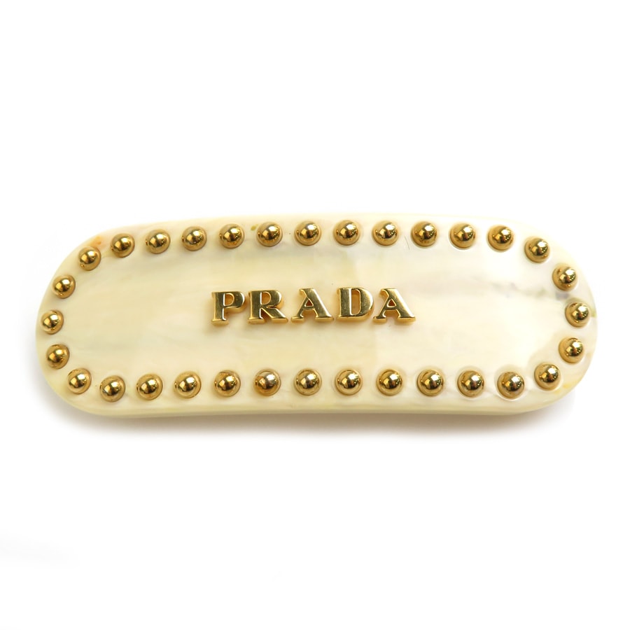プラダ PRADA バレッタ レジン ベージュ レディース 55823k