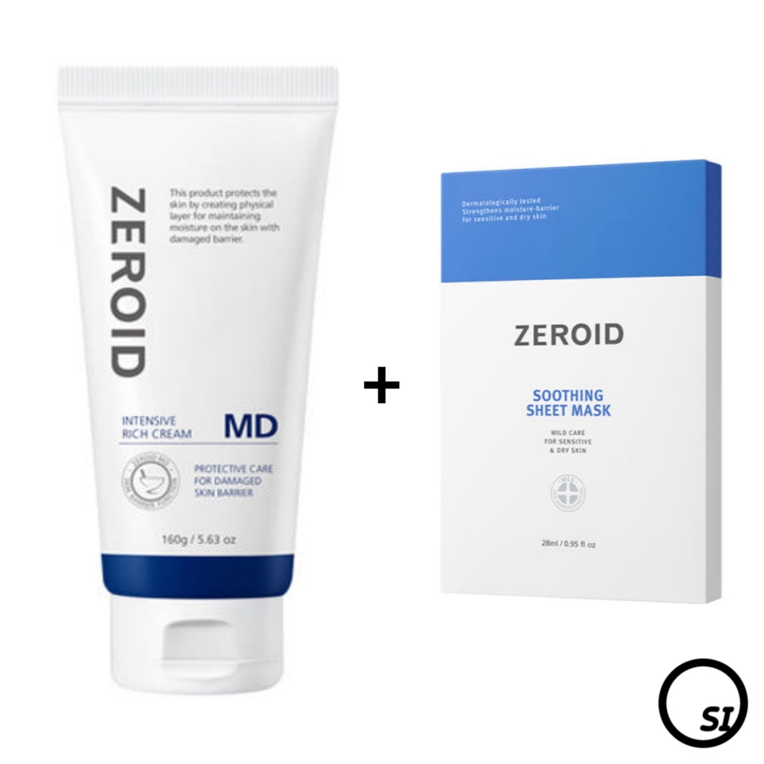 【SET】インテンシブ リッチクリーム エムディ 160g（大容量） + スージングシート マスクパック 5枚