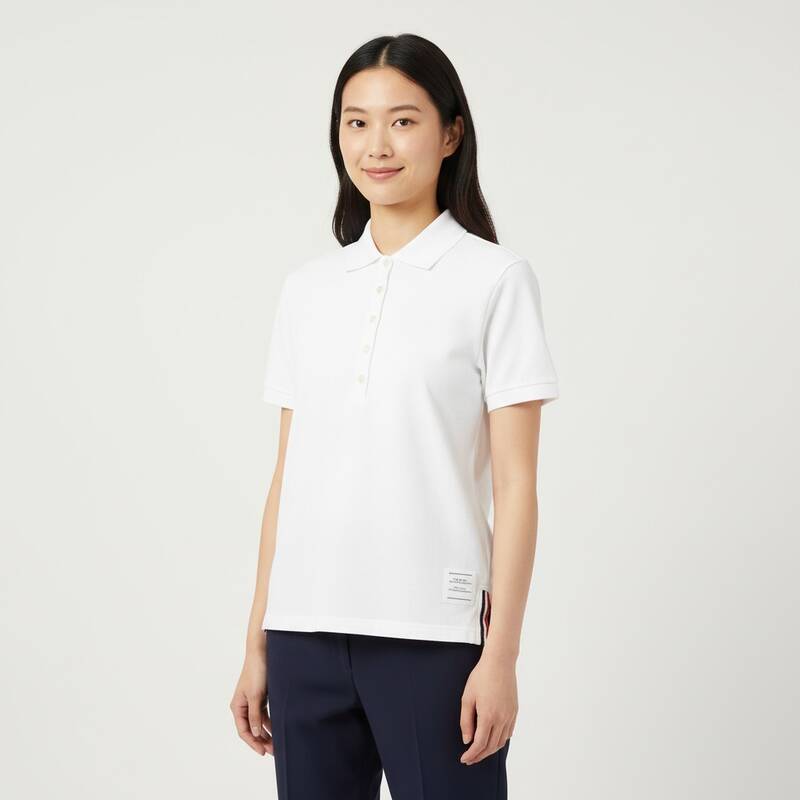 トムブラウン バックストライプ 半袖Tシャツ ホワイト 女性用 FJP014A 00050 100