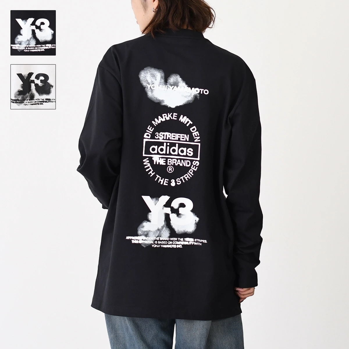 トップス ロンT GRAPHIC LONG SLEEVE TEE JX4747 KE5094 レディース ユニセックス ブラック ホワイト コットン 長袖 グラフィックロゴ