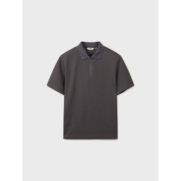 男性半袖冷感ジップアップカラーTシャツ DGR_GJA