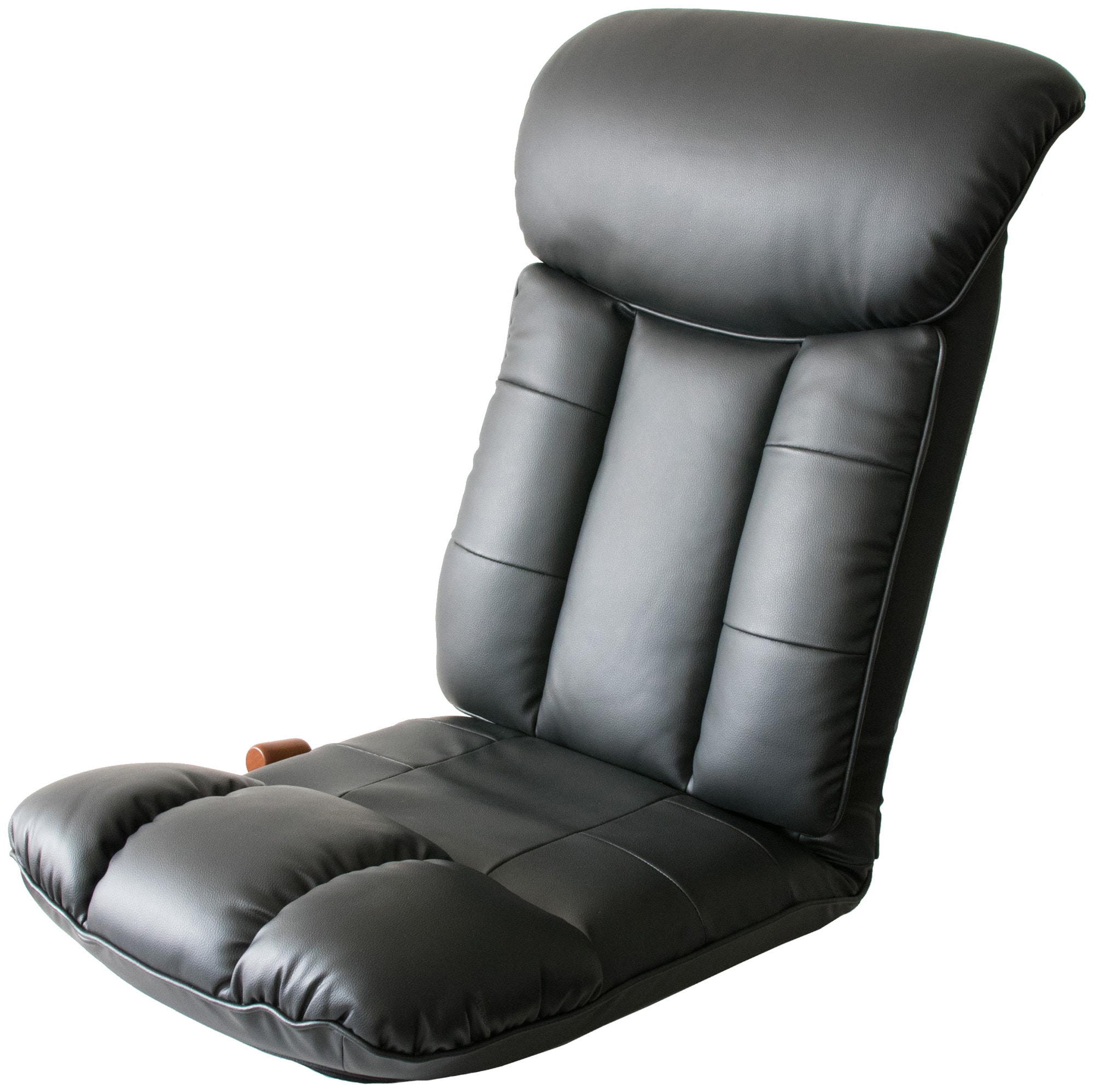 国産 レザー座椅子 レバー式 13段階リクライニング PUレザー／PVCレザー