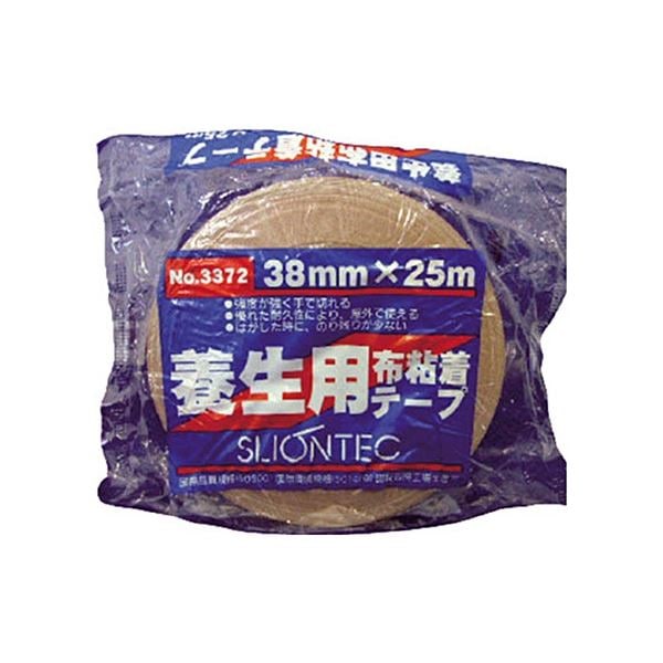 （まとめ）スリオンテック 養生用布粘着テープ 38mm ブラウン 1巻[x10]