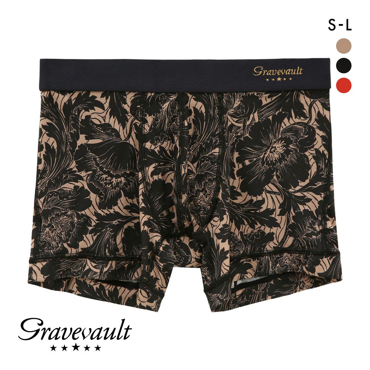 グレイブボールト Gravevault FLOWER ショート ボクサーパンツ メンズ 前とじ S