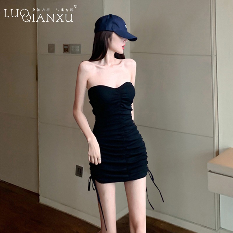 黒い胸なワンピース 婦人服 2025夏 新型 韓国 スカート