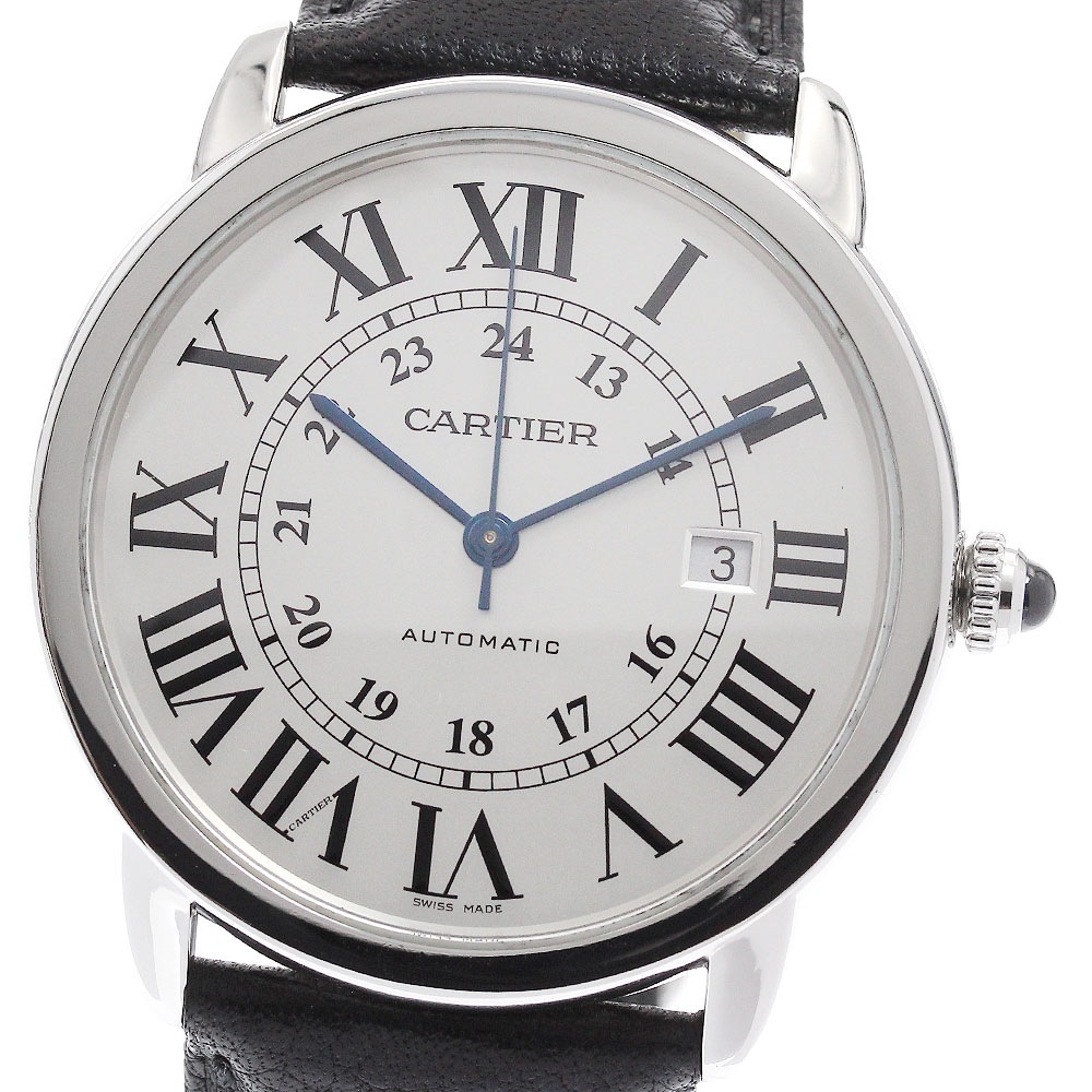 カルティエ CARTIER WSRN0022 ロンドソロ XL デイト 自動巻き メンズ 良品 保証書付き_957885【中古】