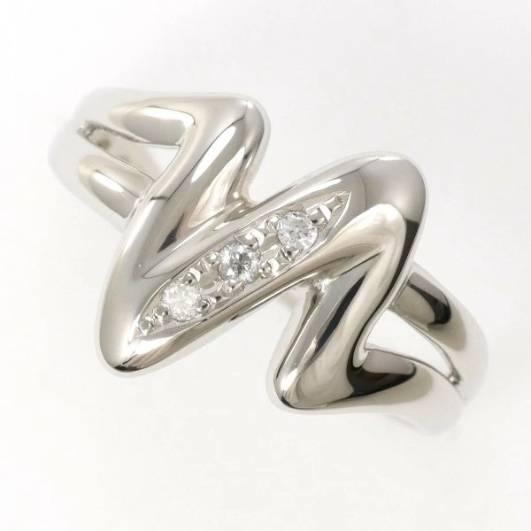 PT850 プラチナ リング 指輪 12号 ダイヤ 0.04 総重量約4.2g ジュエリー 中古