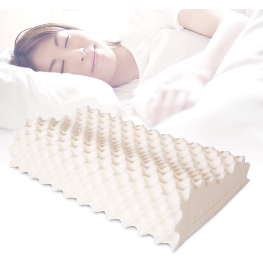 枕 100％天然ラテックス枕　安眠枕　高反発枕 頭首肩しかっりフィット枕 抗菌防ダニ枕 マッサージ効果 いびき肩こり対策 天然ゴム枕 プレゼントピロー 枕カバー