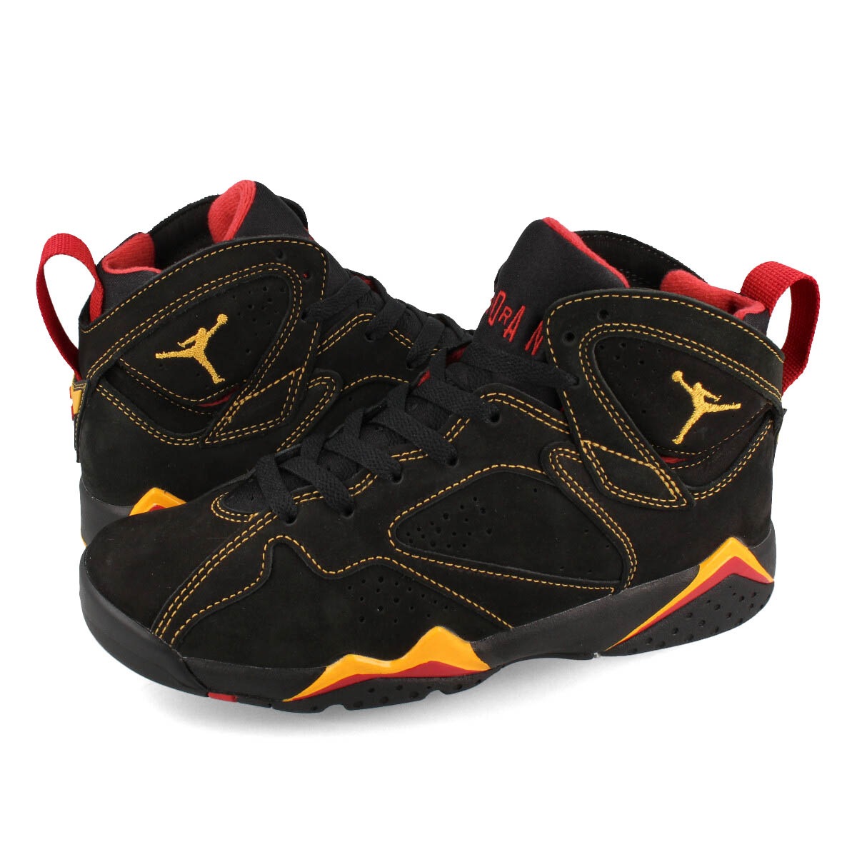 NIKE AIR JORDAN 7 RETRO BG BLACK/CITRUS/VARSITY RED