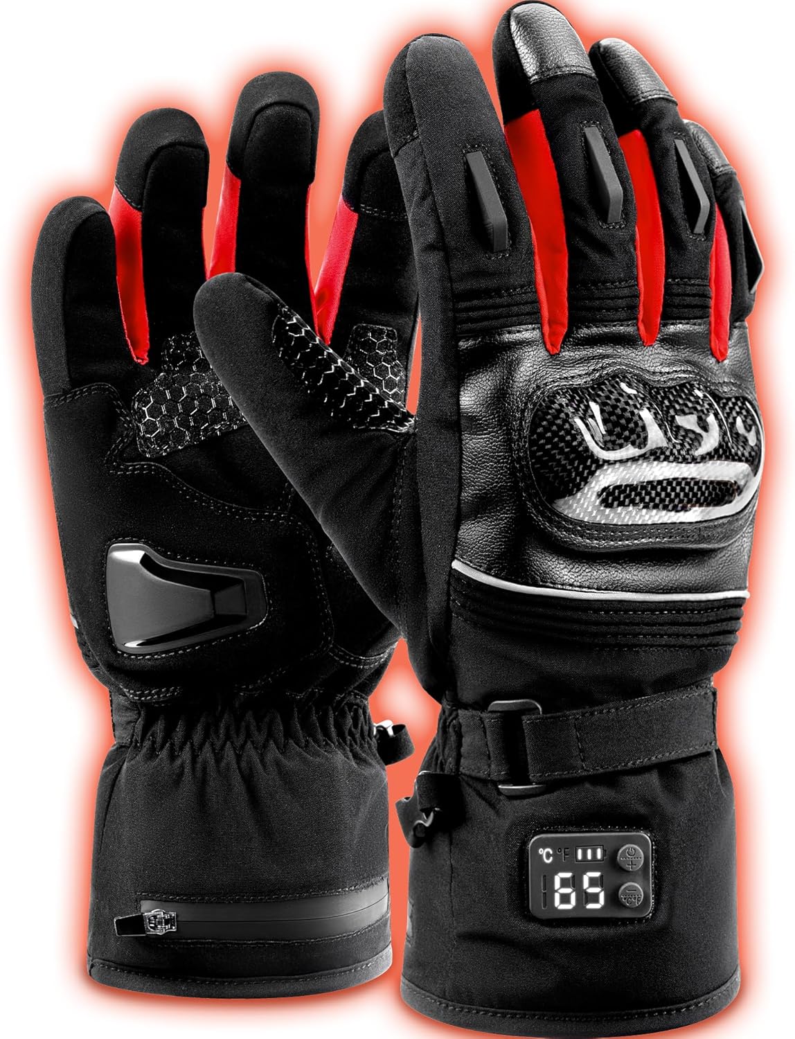 電熱グローブ デジタルコントローラー 5段階温度調節 防寒防水 男女兼用