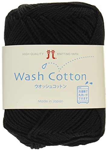 ハマナカ ウォッシュコットン 毛糸 並太 col.13 ブラック 系 40g 約102m 10玉セット 2744