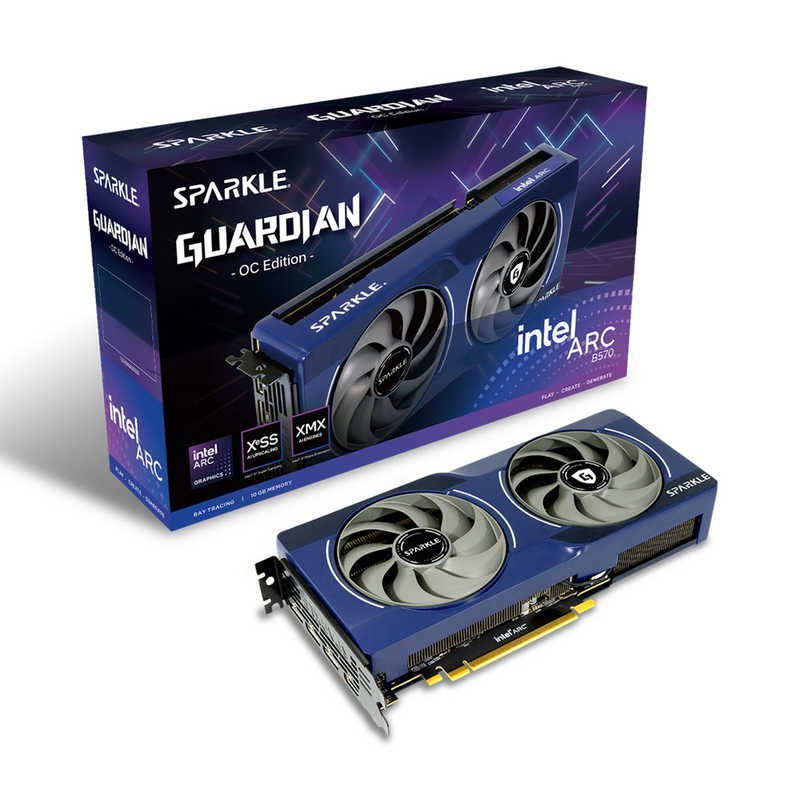 SPARKLE　グラフィックボード Intel Arc B570 GUARDIAN OC ［インテル GPUファミリー /10GB］ ブルー　SB570G-10GOC 26,850円