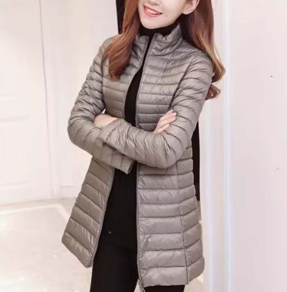 2024激安新品ダウン レディース アウター 上着 ダウンコート ミディアム丈 長袖 ハイネック ストリート 前開き かわいい 大人可愛い シンプル カジュアル おしゃれ こなれ感 ラフ ベーシック ナチュラル 無地【新品本物】