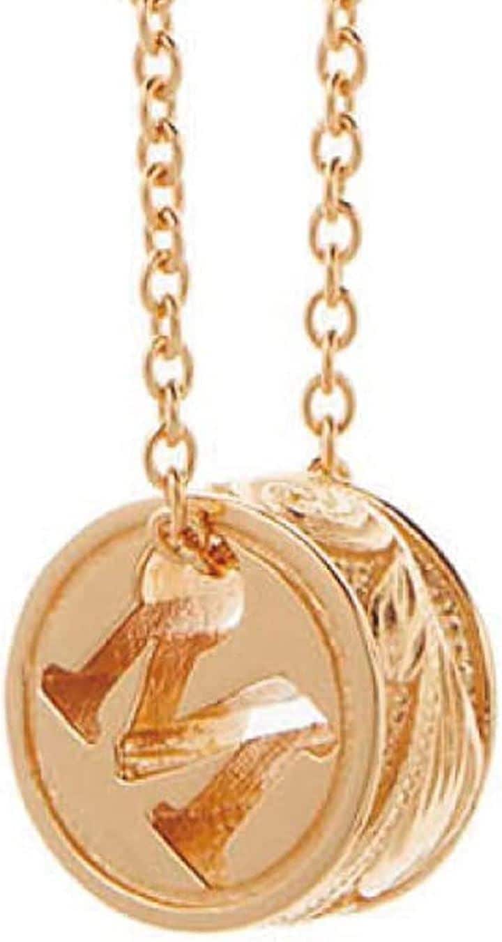 ハワイアンジュエリー イニシャル ネックレス ピンクゴールド/M 金属アレルギー対応 レディース(M)