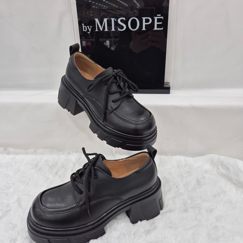 By 女性 ベーシック チャンキーソール ダービーシューズ 112HT439YT011 BLACK 1 JJ