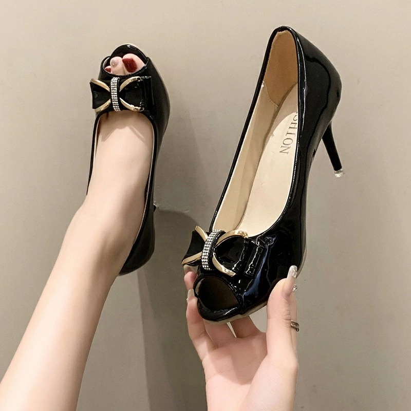 1000円OFFクーポン ヒール7cm レディース ハイヒール パンプス 疲れない 歩きやすい 痛くない コンフォート 結婚式 オープントゥ 歩きやすい OL 二次会 成人式 オフィス 安定感 太ヒー