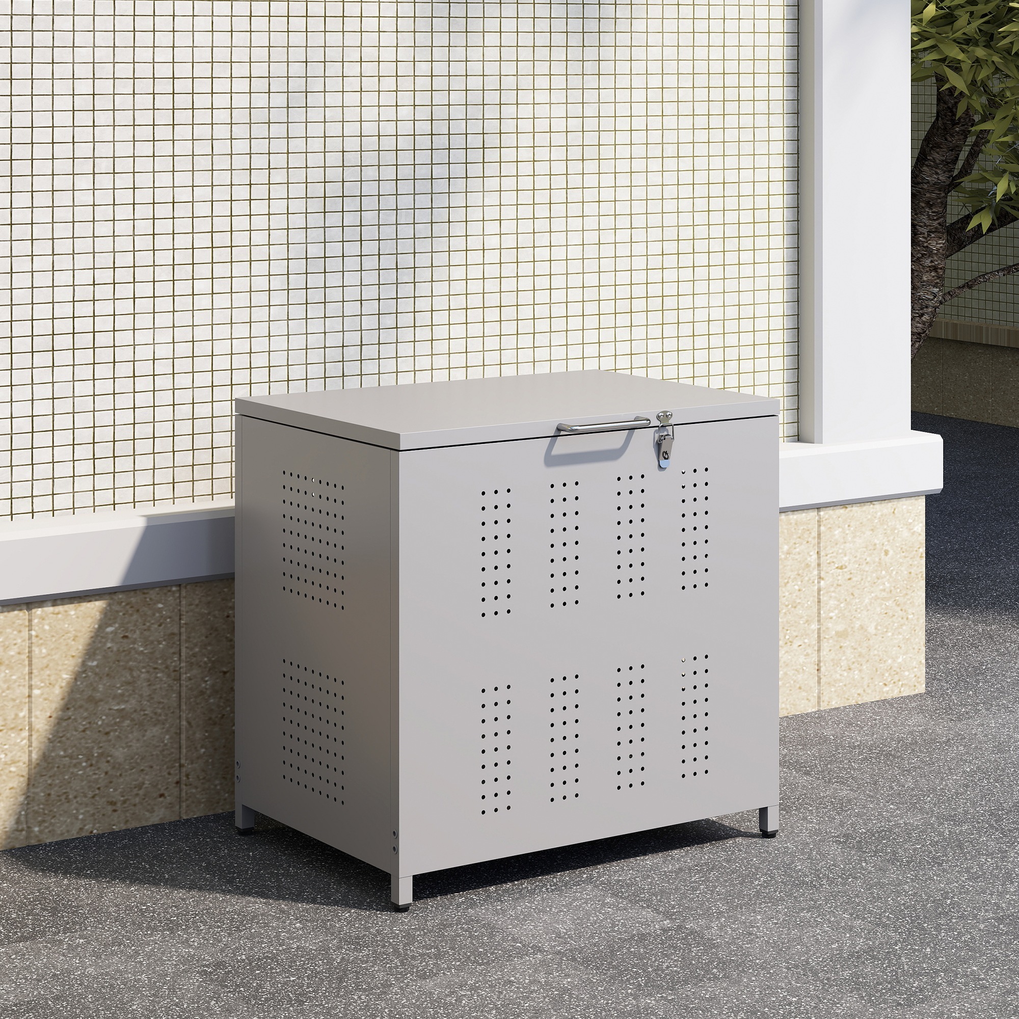 【国内発送Ｍ】128屋外ゴミ収納庫 ゴミ箱 屋外 ゴミ収集ボックス ごみ集積所 大容量 カラスよけ 野良猫対策 ゴミ荒らし防止 庭用可能 容量160L