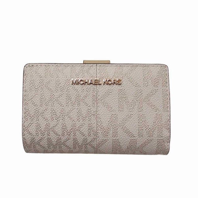 MICHAEL KORS アウトレット 財布 二つ折り財布 ジェット セット トラベル ツートン シグネチャー ミディアム ジップ コーナー 35F4GTVF6M PALE