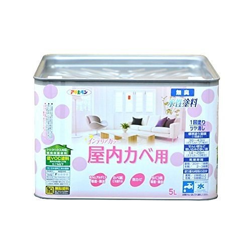 NEW水性インテリアカラー 屋内カベ用 5L ホワイトグリーン