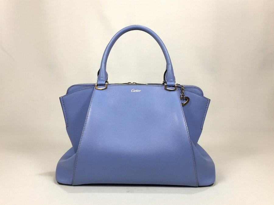 ハンドバッグ レザー ライトブルー 中古品