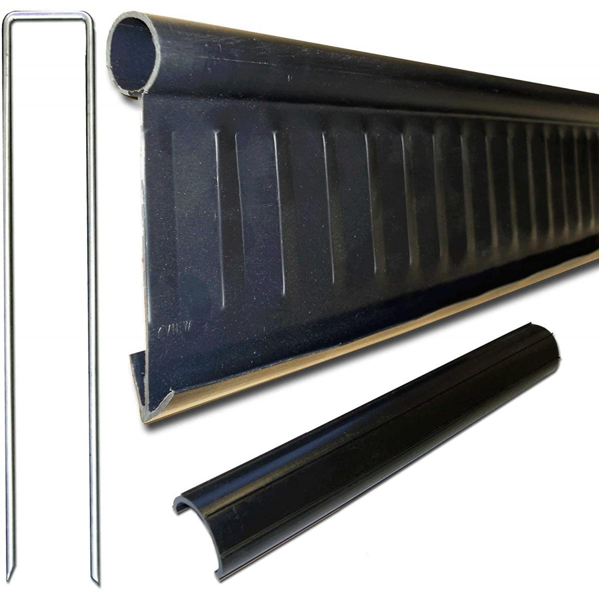 リサイクルエッジング Vタイプ プラエッジ100 ブラック 130mm×2m×3本 EDG-VBL-3Pストレートジョイント細:3本 太:3本 30cmアンカーピン10本c