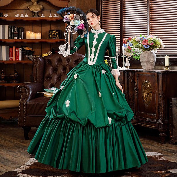 和服コスチュームコスチュームドレス プリンセスドレス ティアドロップ ロングドレス バッスルライン レディース ハロウィン ステージ衣装 カラードレス ボリューム お姫様 貴 中世ヨーロッパ 長袖